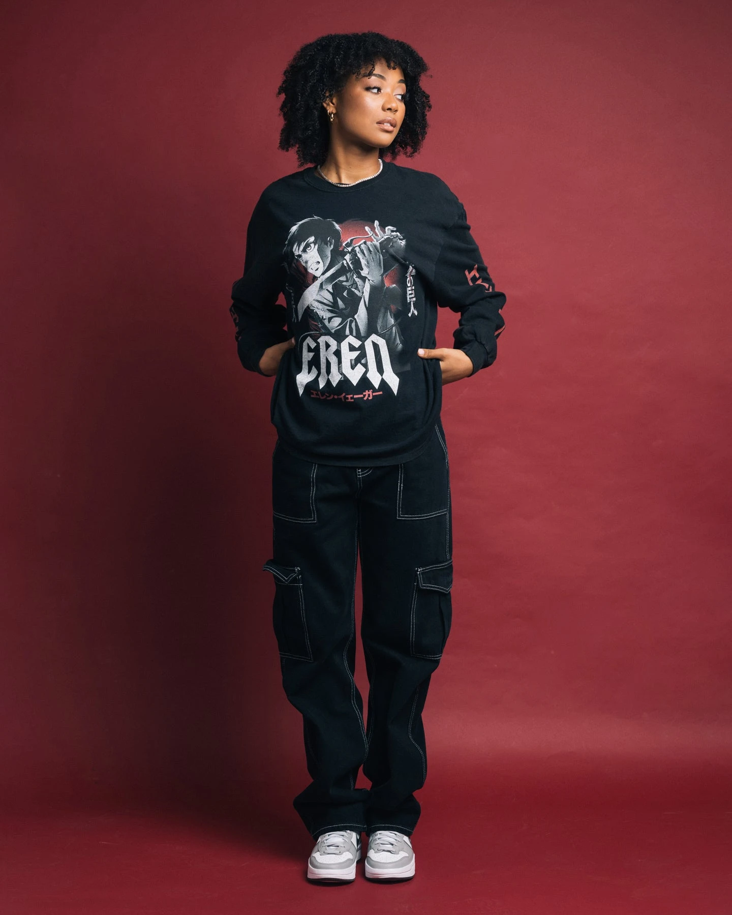 Goat Crew X Attack On Titan Eren Long Sleeve Vintage T-Shirt Black Wash 5 Goat Crew X Attack On Titan Eren Long Sleeve Vintage T-Shirt Black Wash - Image 3