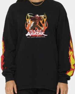 Goat Crew X Avatar: The Last Airbender Fire Nation Long Sleeve T-Shirt Black Wash -Culture Kings Shop 02038485 YB295 womens 0030