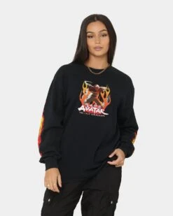 Goat Crew X Avatar: The Last Airbender Fire Nation Long Sleeve T-Shirt Black Wash -Culture Kings Shop 02038485 YB295 womens 0080