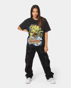 Goat Crew X Street Fighter Blanka Vintage T-Shirt Black Wash -Culture Kings Shop 02038557 YB295 womens 0080