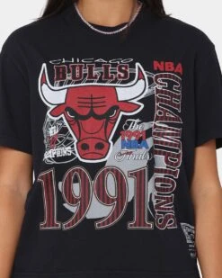 Mitchell & Ness Women's Chicago Bulls Vintage '91 Finals T-Shirt Faded Black -Culture Kings Shop 02038861 YB554 womens 0030