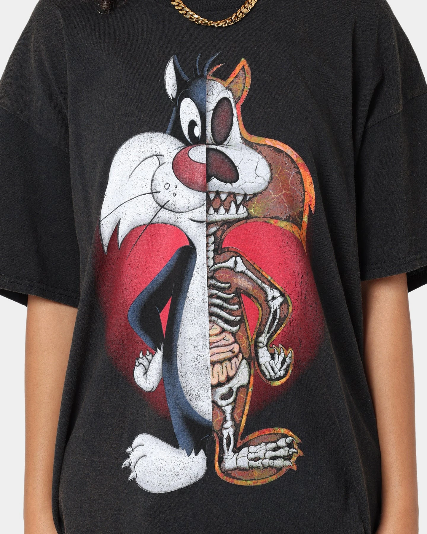 Goat Crew X Looney Tunes Sylvester Vintage T-Shirt Black Wash 6 Goat Crew X Looney Tunes Sylvester Vintage T-Shirt Black Wash - Image 4