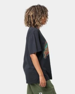 Mitchell & Ness Seattle Sonics Oversized Logo Short Sleeve Vintage T-Shirt Vintage Black -Culture Kings Shop 02039356 YV009 womens 0050