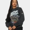 NASCAR Lightning Cup Series Crewneck Washed Black 2 NASCAR Lightning Cup Series Crewneck Washed Black -Culture Kings Shop 02039459 YW607 womens 0010