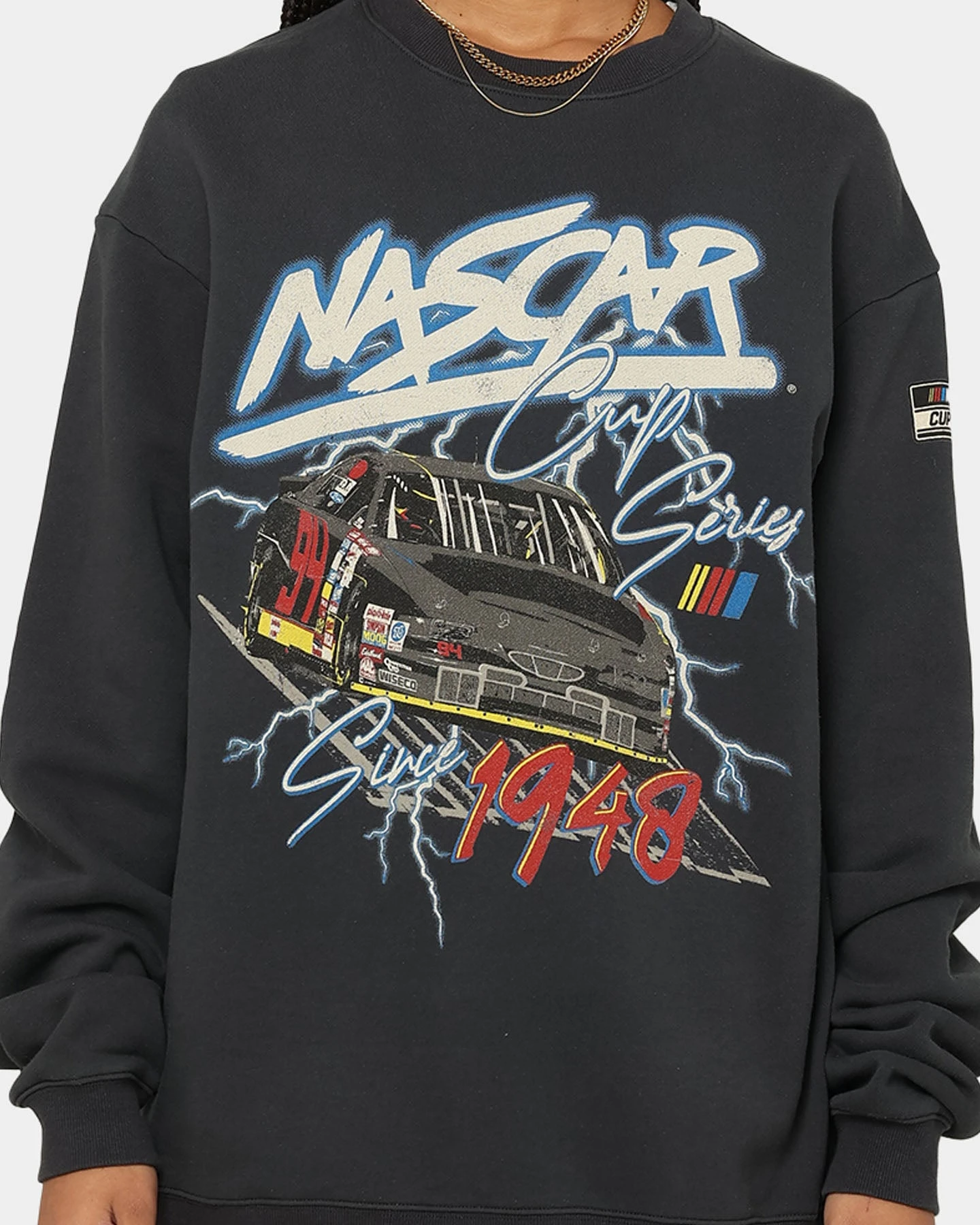 NASCAR Lightning Cup Series Crewneck Washed Black 5 NASCAR Lightning Cup Series Crewneck Washed Black - Image 3