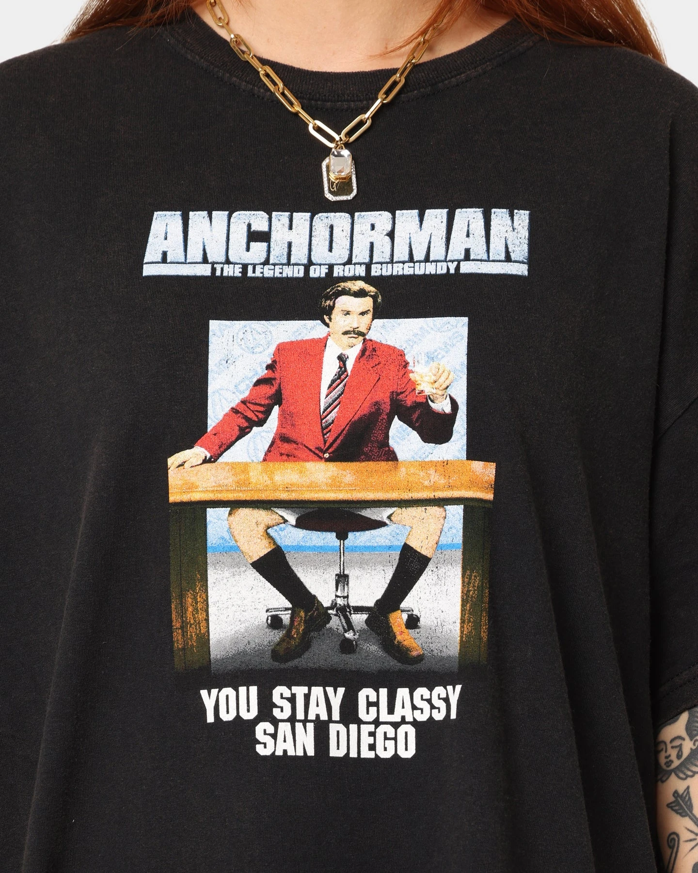 American Thrift American Thrift X Anchorman Anchorman T-Shirt Black Wash 6 American Thrift American Thrift X Anchorman Anchorman T-Shirt Black Wash - Image 4