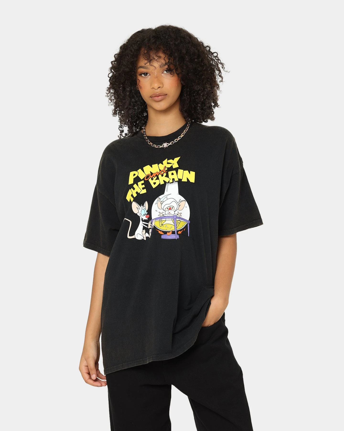 American Thrift X Pinky And The Brain Pinky And The Brain Vintage T-Shirt Black Wash 3 American Thrift X Pinky And The Brain Pinky And The Brain Vintage T-Shirt Black Wash