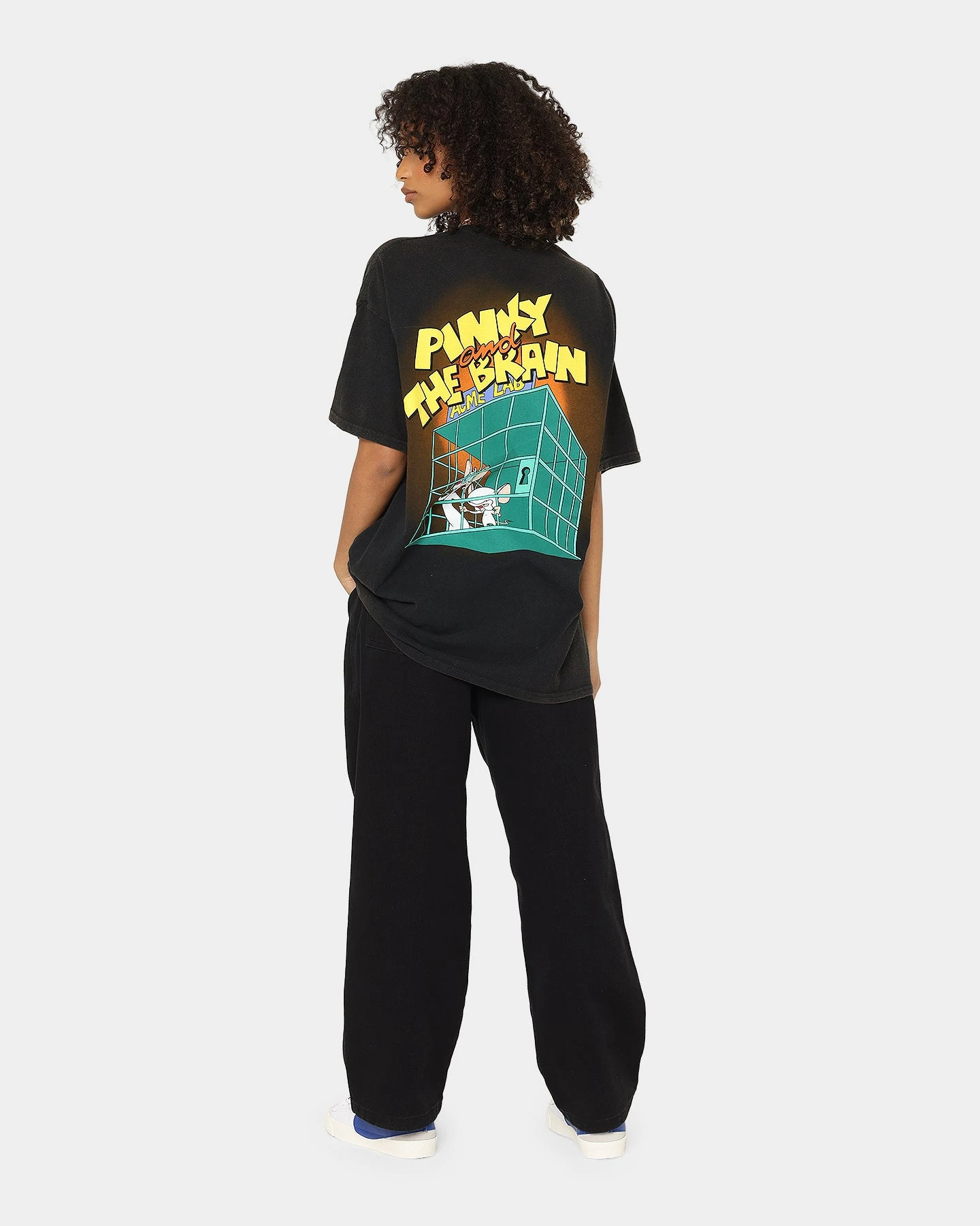 American Thrift X Pinky And The Brain Pinky And The Brain Vintage T-Shirt Black Wash 10 American Thrift X Pinky And The Brain Pinky And The Brain Vintage T-Shirt Black Wash - Image 8