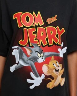 American Thrift X Tom And Jerry Vintage T-Shirt Black Wash -Culture Kings Shop 02039512 YB295 womens 0040