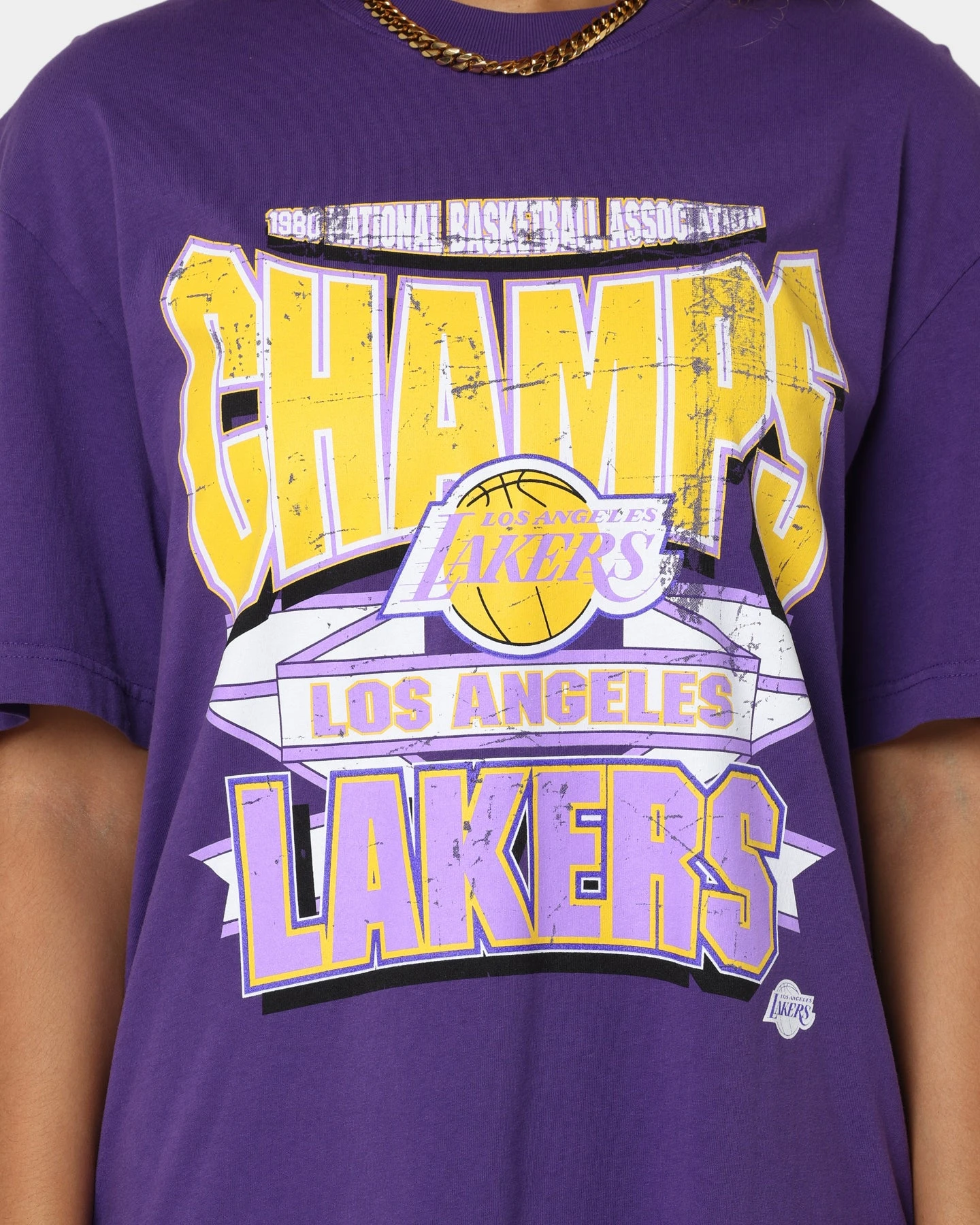 Mitchell & Ness Los Angeles Lakers Vintage Champs T-Shirt Faded Purple 5 Mitchell & Ness Los Angeles Lakers Vintage Champs T-Shirt Faded Purple - Image 3