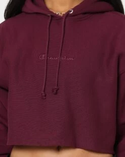 Champion Women's Reverse Weave Tonal Crop Hoodie Dark Berry Purple -Culture Kings Shop 02039613 YD272 womens 0030