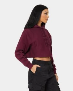 Champion Women's Reverse Weave Tonal Crop Hoodie Dark Berry Purple -Culture Kings Shop 02039613 YD272 womens 0050