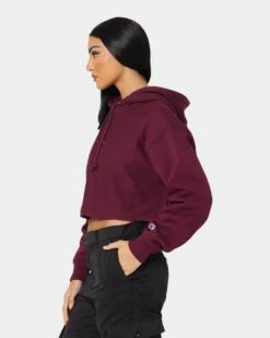 Champion Women's Reverse Weave Tonal Crop Hoodie Dark Berry Purple -Culture Kings Shop 02039613 YD272 womens 0060