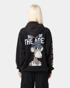 Culture Kings X Champ Medici "Bored Of The Apes" #6368 Vintage Hoodie Washed Black -Culture Kings Shop 02039757 YW607 womens 0050