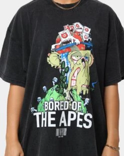 Culture Kings X Champ Medici "Bored Of The Apes" Mutant Ape #23446 V1 Vintage T-Shirt Vintage Black -Culture Kings Shop 02039759 YV009 womens 0030