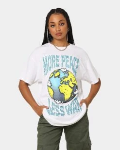 Goat Crew More Peace Less War Vintage T-Shirt White
