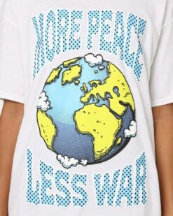 Goat Crew More Peace Less War Vintage T-Shirt White -Culture Kings Shop 02039895 YW100 womens 0030
