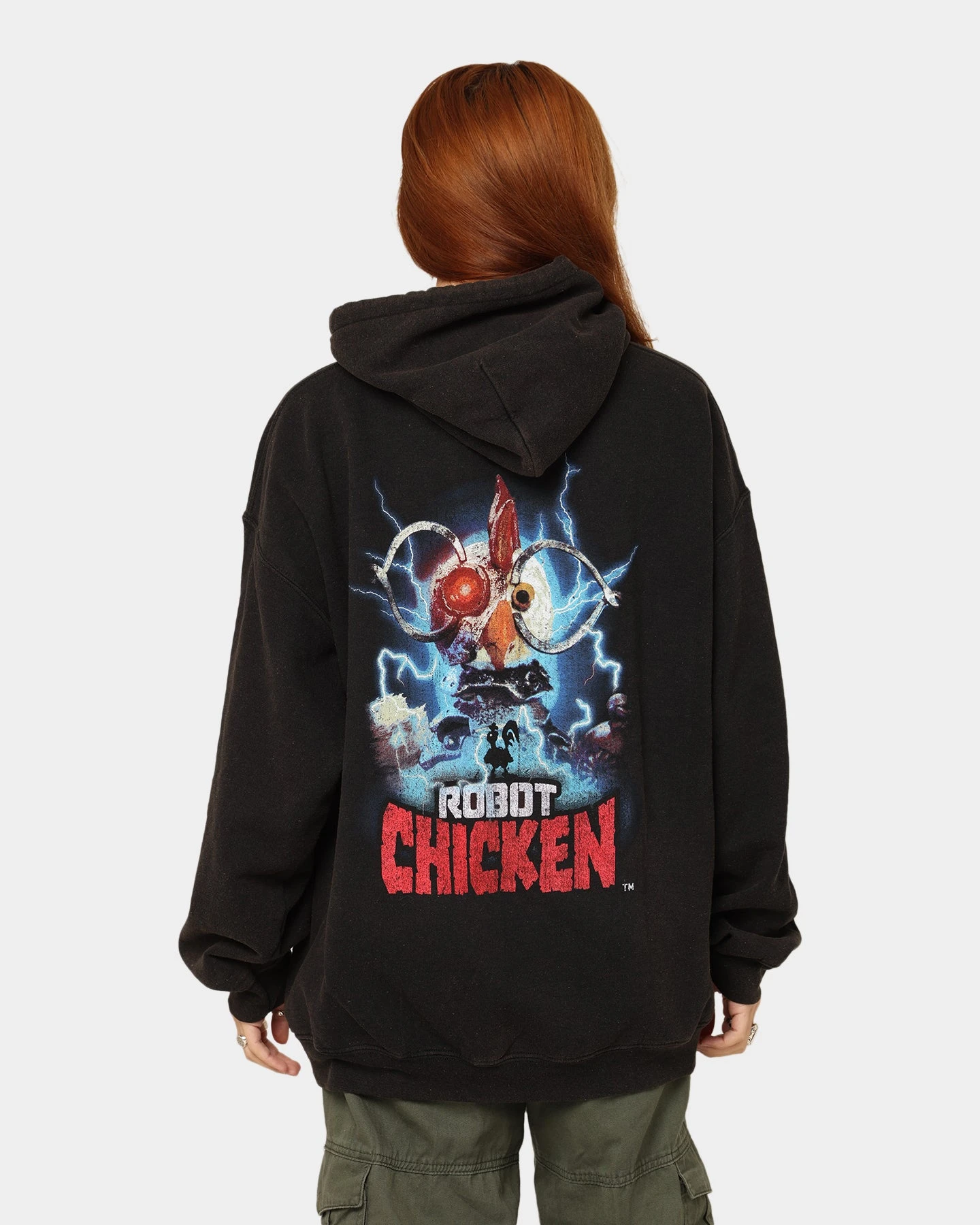 American Thrift X Robot Chicken Robot Chicken Vintage Hoodie Black Wash 4 American Thrift X Robot Chicken Robot Chicken Vintage Hoodie Black Wash - Image 2