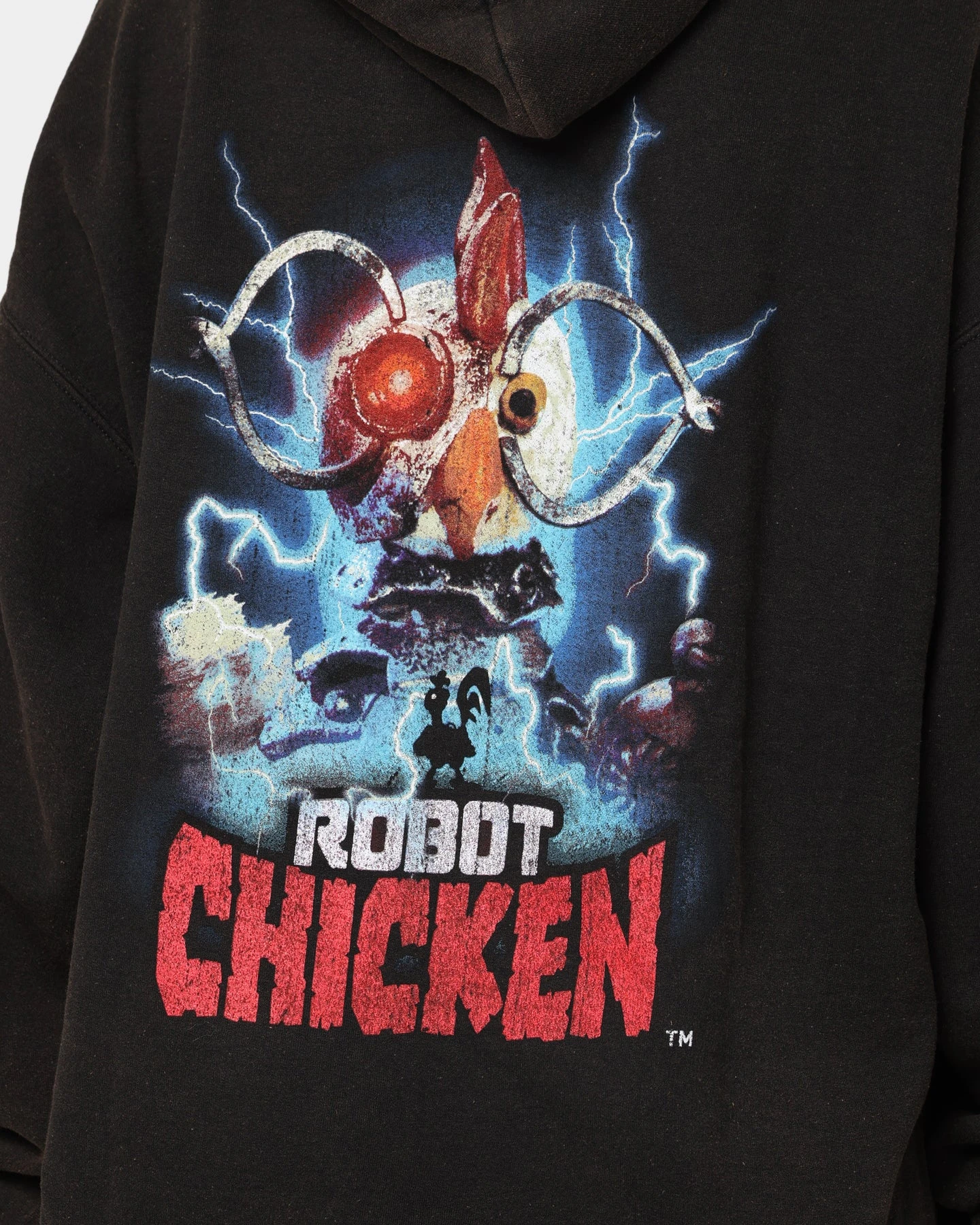 American Thrift X Robot Chicken Robot Chicken Vintage Hoodie Black Wash 7 American Thrift X Robot Chicken Robot Chicken Vintage Hoodie Black Wash - Image 5