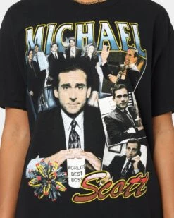American Thrift X The Office Michael Scott Vintage T-Shirt Black -Culture Kings Shop 02040063 YB001 womens 0030