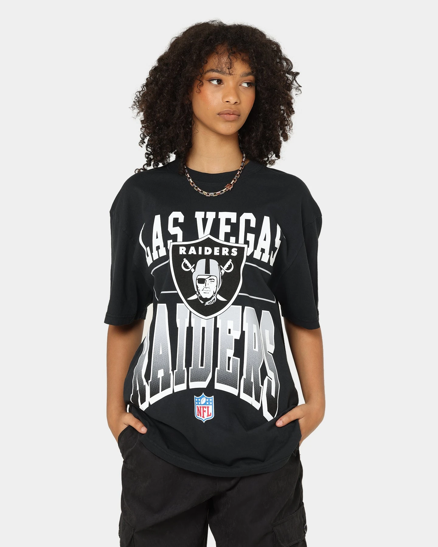 Majestic Athletic Las Vegas Raiders Vintage Sports Graphic T-Shirt Faded Black 3 Majestic Athletic Las Vegas Raiders Vintage Sports Graphic T-Shirt Faded Black