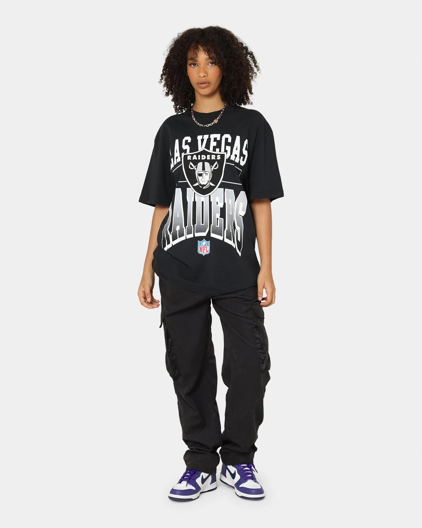 Majestic Athletic Las Vegas Raiders Vintage Sports Graphic T-Shirt Faded Black 4 Majestic Athletic Las Vegas Raiders Vintage Sports Graphic T-Shirt Faded Black - Image 2