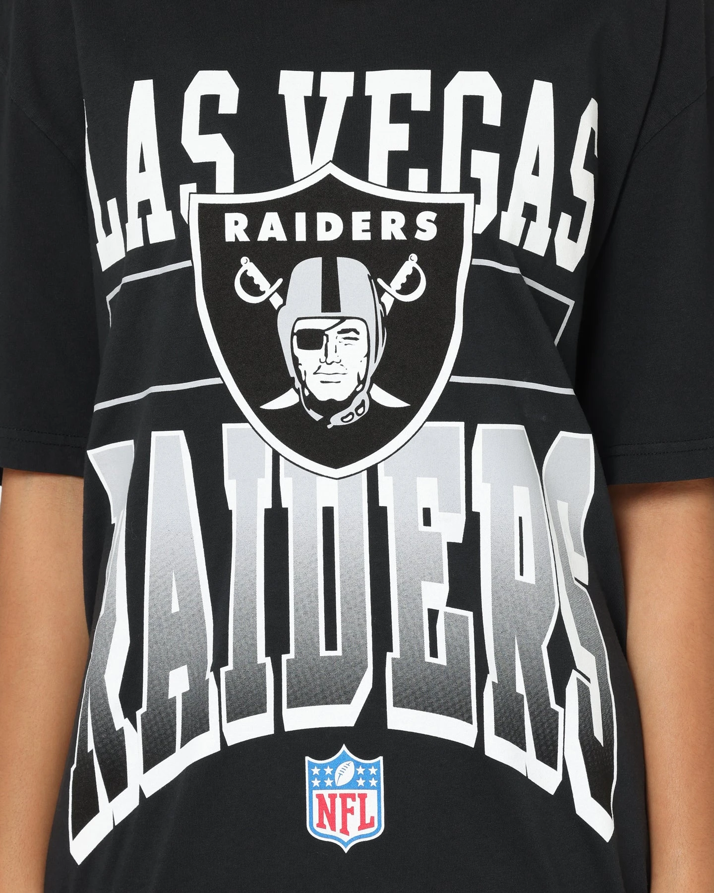 Majestic Athletic Las Vegas Raiders Vintage Sports Graphic T-Shirt Faded Black 5 Majestic Athletic Las Vegas Raiders Vintage Sports Graphic T-Shirt Faded Black - Image 3