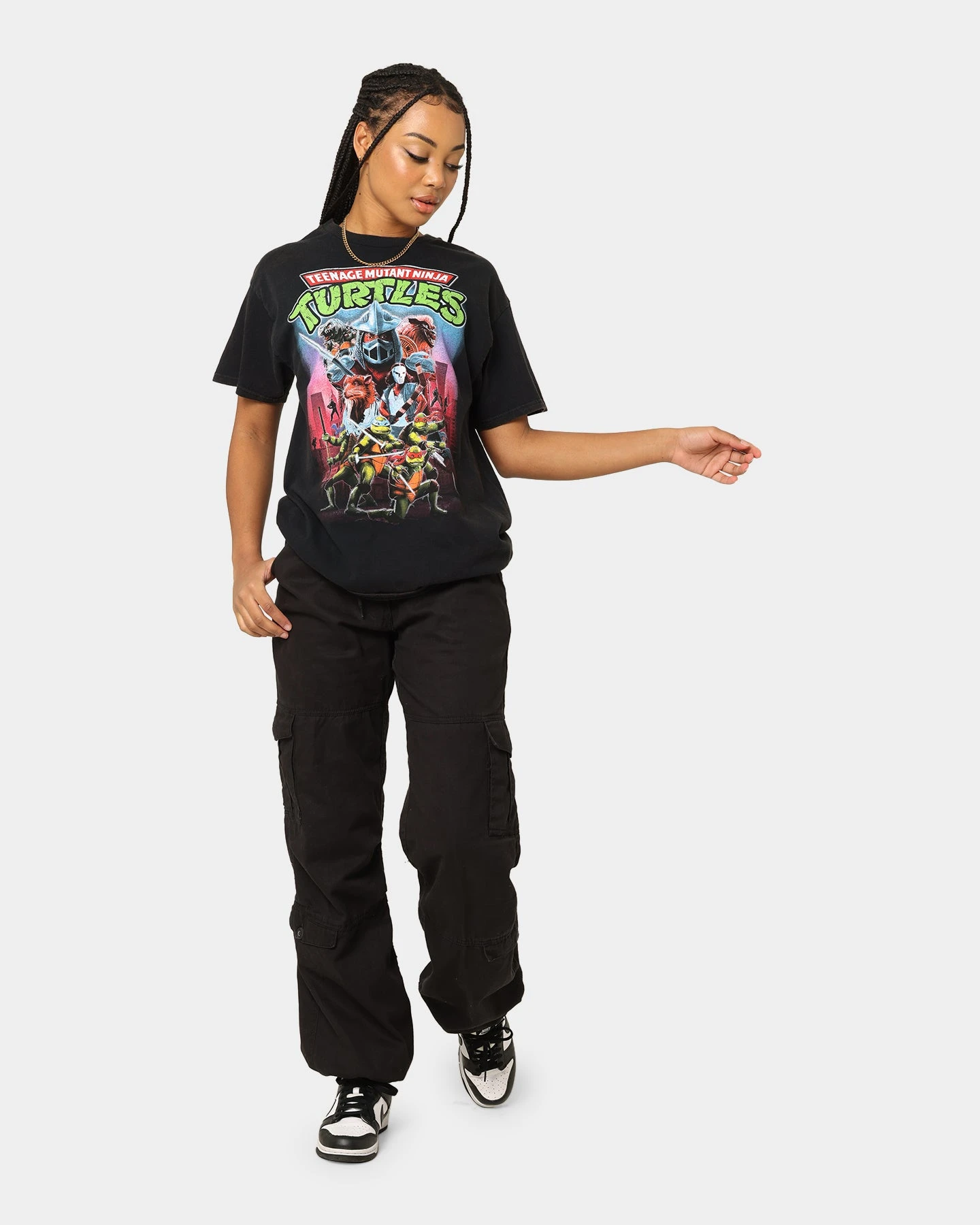 American Thrift X Teenage Mutant Ninja Turtles Poster V1 Vintage T-Shirt Vintage Black 4 American Thrift X Teenage Mutant Ninja Turtles Poster V1 Vintage T-Shirt Vintage Black - Image 2