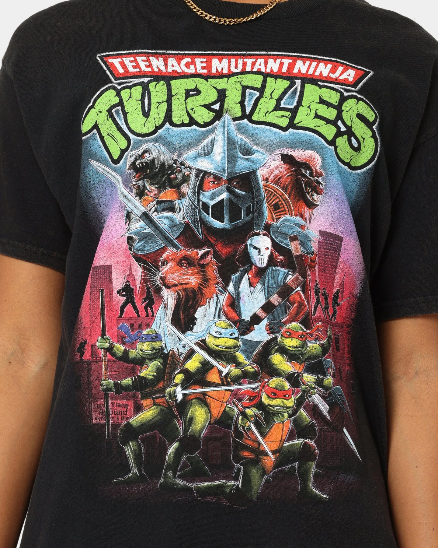 American Thrift X Teenage Mutant Ninja Turtles Poster V1 Vintage T-Shirt Vintage Black 5 American Thrift X Teenage Mutant Ninja Turtles Poster V1 Vintage T-Shirt Vintage Black - Image 3