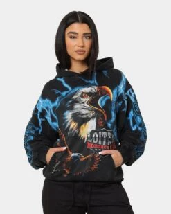 Loiter Lightning Eagle Vintage Hoodie Vintage Black