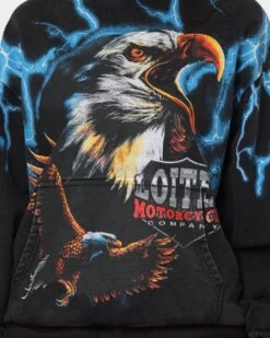 Loiter Lightning Eagle Vintage Hoodie Vintage Black -Culture Kings Shop 02040477 YV009 womens 0040