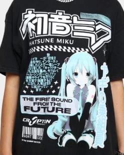 Goat Crew X Hatsune Miku Future Sound Vintage T-Shirt Washed Black 13 Goat Crew X Hatsune Miku Future Sound Vintage T-Shirt Washed Black -Culture Kings Shop 02040709 YW607 womens 0040