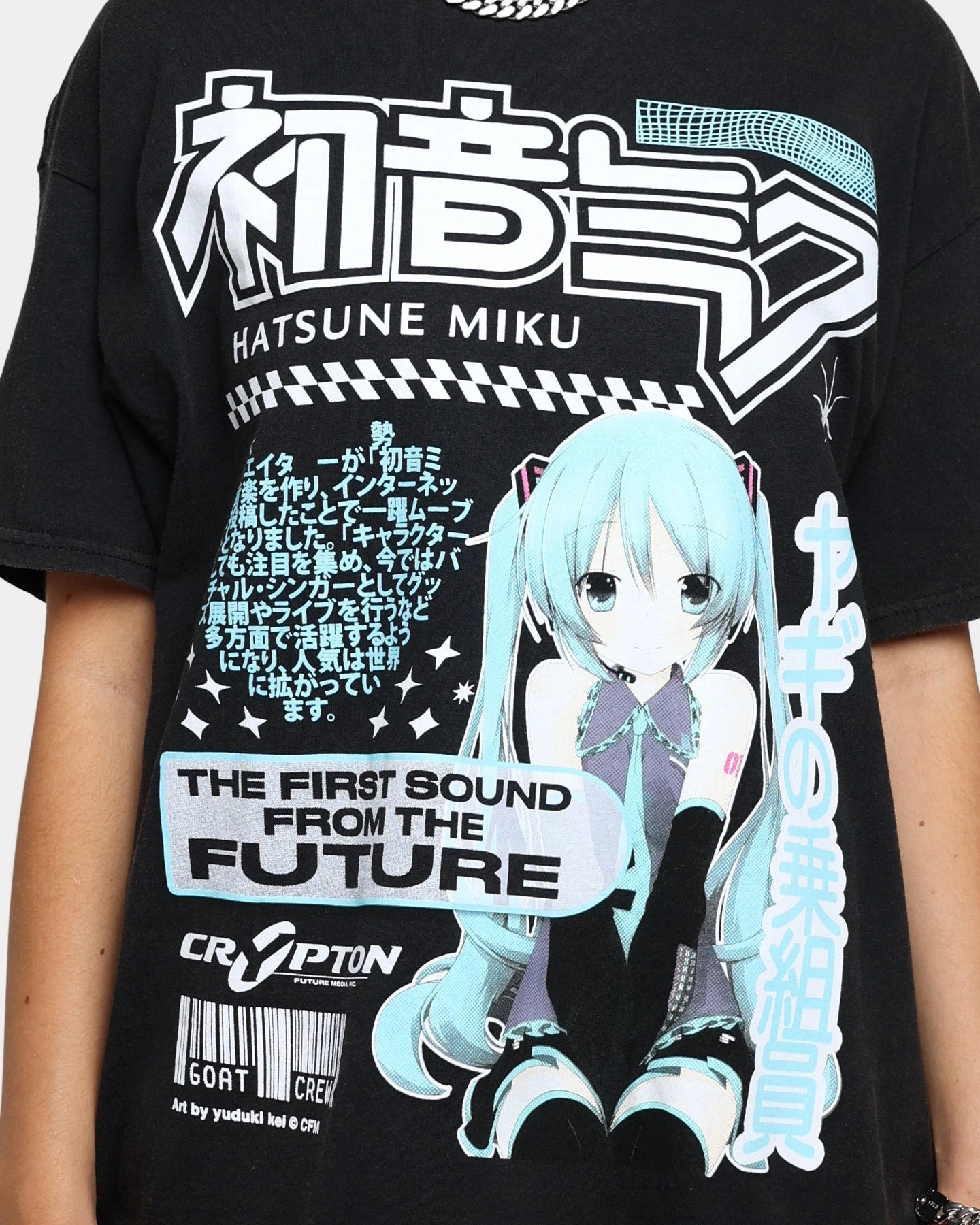 Goat Crew X Hatsune Miku Future Sound Vintage T-Shirt Washed Black 6 Goat Crew X Hatsune Miku Future Sound Vintage T-Shirt Washed Black - Image 4