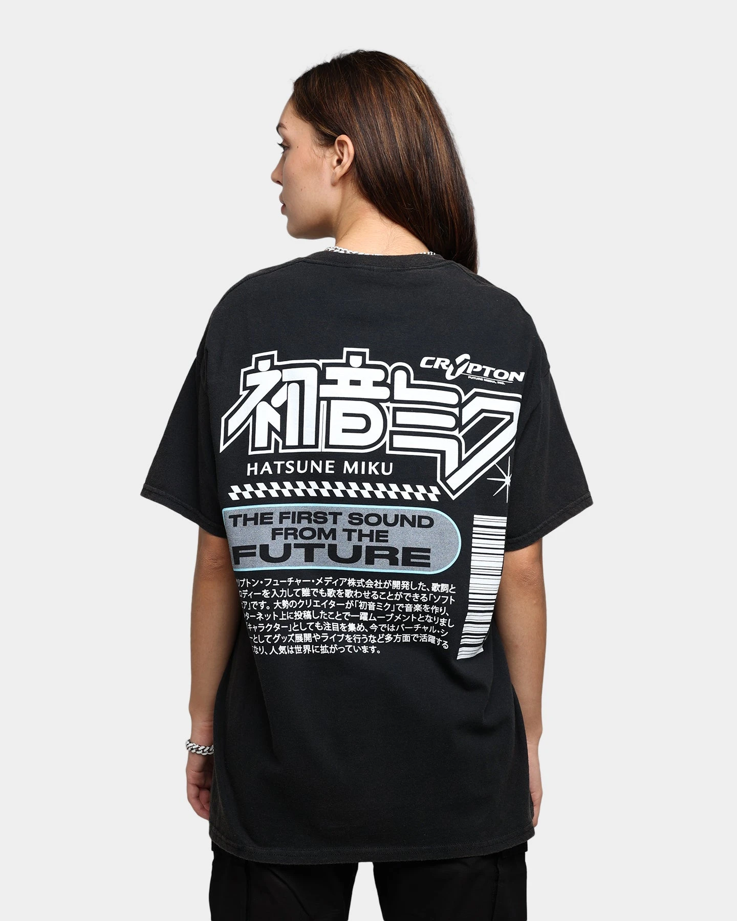 Goat Crew X Hatsune Miku Future Sound Vintage T-Shirt Washed Black 7 Goat Crew X Hatsune Miku Future Sound Vintage T-Shirt Washed Black - Image 5