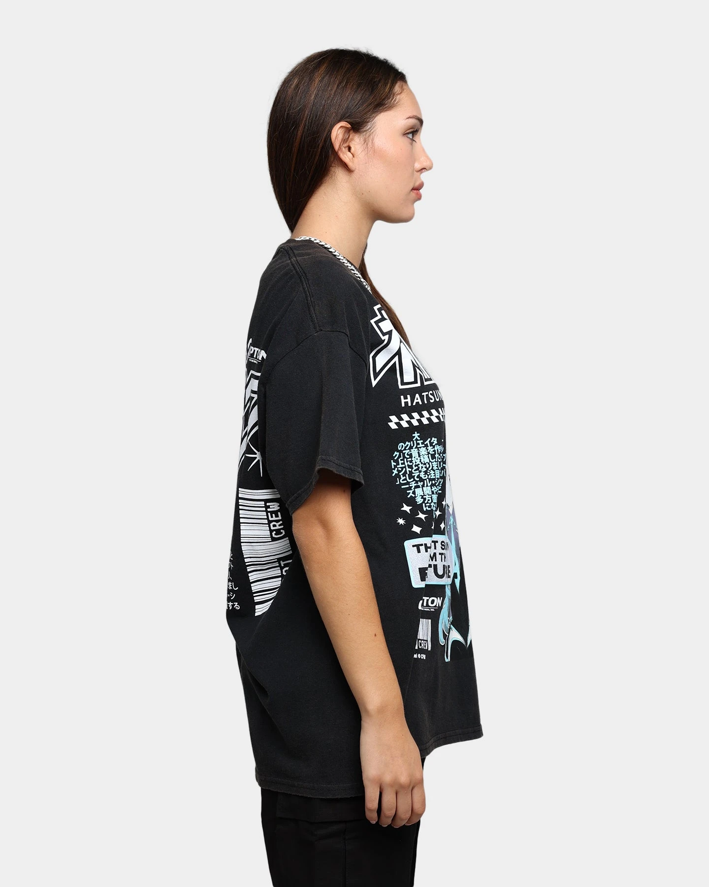 Goat Crew X Hatsune Miku Future Sound Vintage T-Shirt Washed Black 8 Goat Crew X Hatsune Miku Future Sound Vintage T-Shirt Washed Black - Image 6