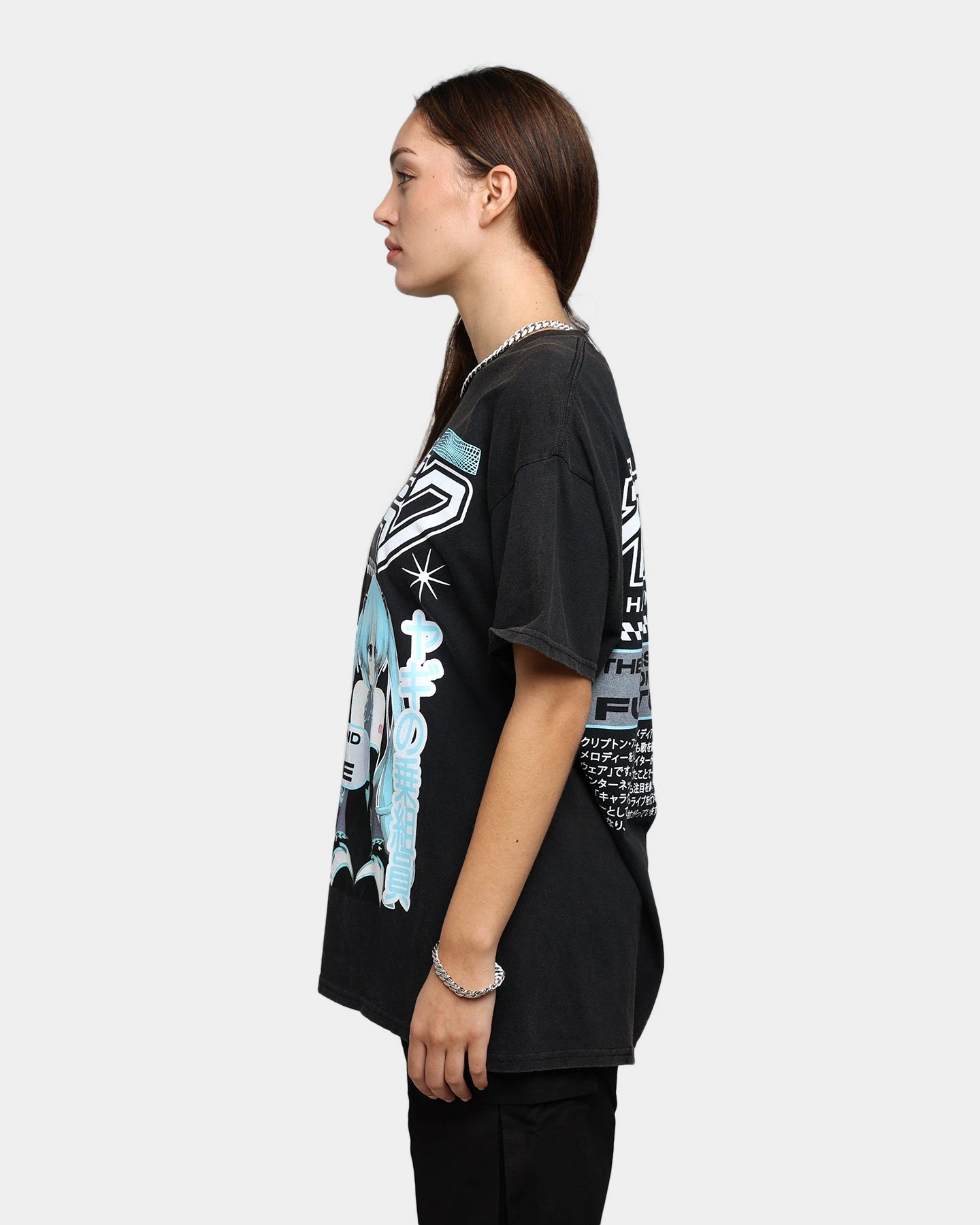 Goat Crew X Hatsune Miku Future Sound Vintage T-Shirt Washed Black 9 Goat Crew X Hatsune Miku Future Sound Vintage T-Shirt Washed Black - Image 7
