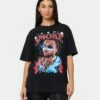 Pop Smoke Flames Vintage T-Shirt Washed Black -Culture Kings Shop 02040826 YW607 womens 0010