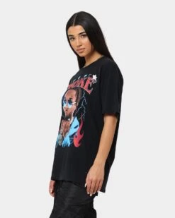Pop Smoke Flames Vintage T-Shirt Washed Black -Culture Kings Shop 02040826 YW607 womens 0060