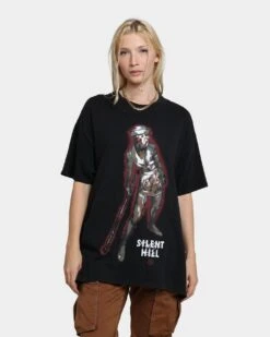 Rats Get Fat X Silent Hill Bubble Head Nurse Vintage T-Shirt Black Wash