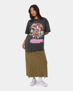 American Thrift X Powerpuff Girls Powerpuff Group Vintage T-Shirt Black Wash -Culture Kings Shop 02041334 YB295 womens 0030
