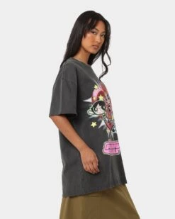American Thrift X Powerpuff Girls Powerpuff Group Vintage T-Shirt Black Wash -Culture Kings Shop 02041334 YB295 womens 0060