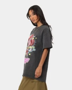American Thrift X Powerpuff Girls Powerpuff Group Vintage T-Shirt Black Wash -Culture Kings Shop 02041334 YB295 womens 0070