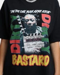 Goat Crew X Ol' Dirty Bastard One Man Army Vintage T-Shirt Washed Black -Culture Kings Shop 02041491 YW607 womens 0040