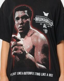 Goat Crew X Muhammad Ali Slogan T-Shirt Black Wash -Culture Kings Shop 02041656 YB295 womens 0030