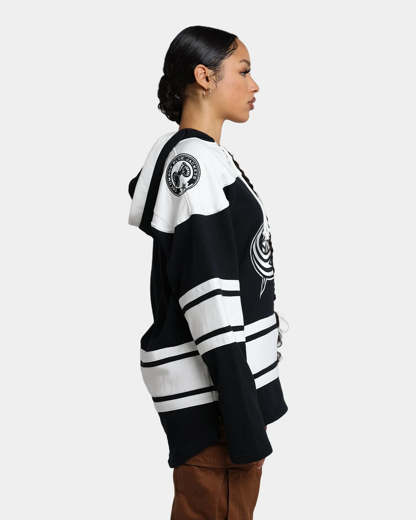 '47 BRAND 47 Brand Columbus Blue Jackets Superior Lacer Hoodie Jet Black 7 '47 BRAND 47 Brand Columbus Blue Jackets Superior Lacer Hoodie Jet Black - Image 5