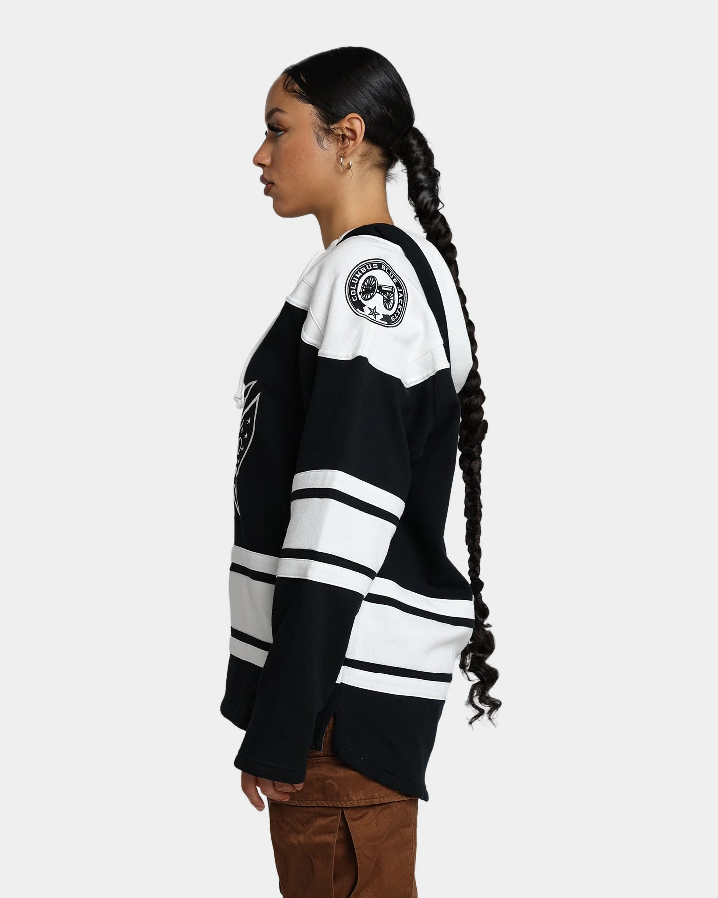 '47 BRAND 47 Brand Columbus Blue Jackets Superior Lacer Hoodie Jet Black 8 '47 BRAND 47 Brand Columbus Blue Jackets Superior Lacer Hoodie Jet Black - Image 6