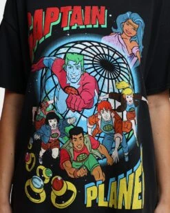Goat Crew X Captain Planet Captain Planet Vintage T-Shirt Washed Black -Culture Kings Shop 02042506 YW607 womens 0030
