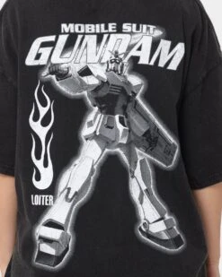Loiter X Gundam Gundam Vintage T-Shirt Black Wash -Culture Kings Shop 02042944 YB295 womens 0050