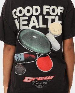 Goat Crew Good 4 Health Vintage T-Shirt Black Wash -Culture Kings Shop 02044760 YB295 womens 0050