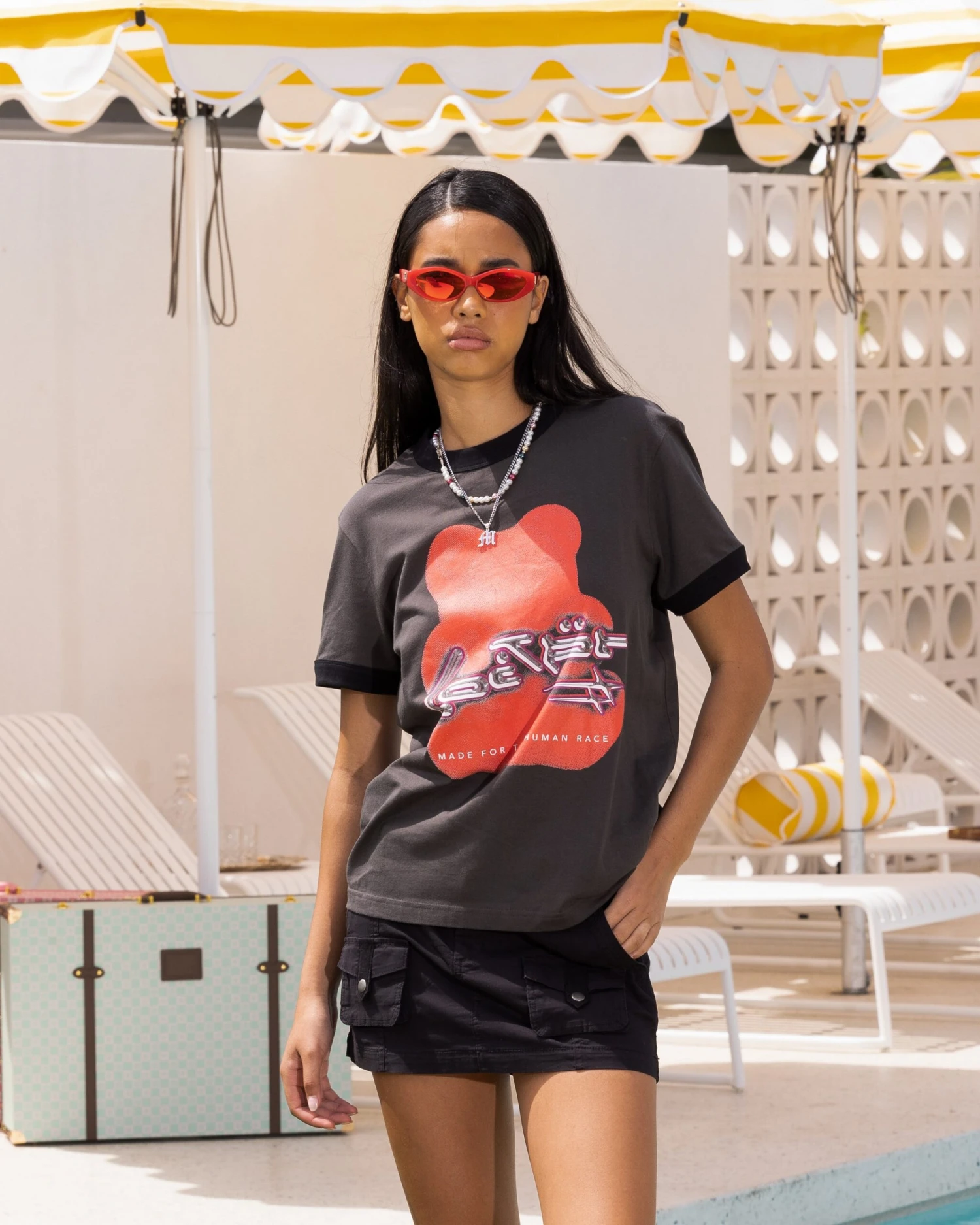 Loiter Gummy Ringer T-Shirt Charcoal 3 Loiter Gummy Ringer T-Shirt Charcoal